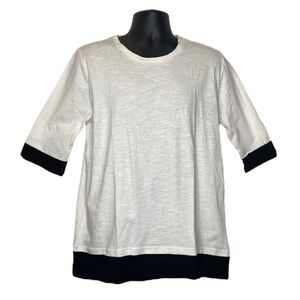 Jevasan Two-Tone Double Layer Tee (Size:XXL, Color:White/Black)